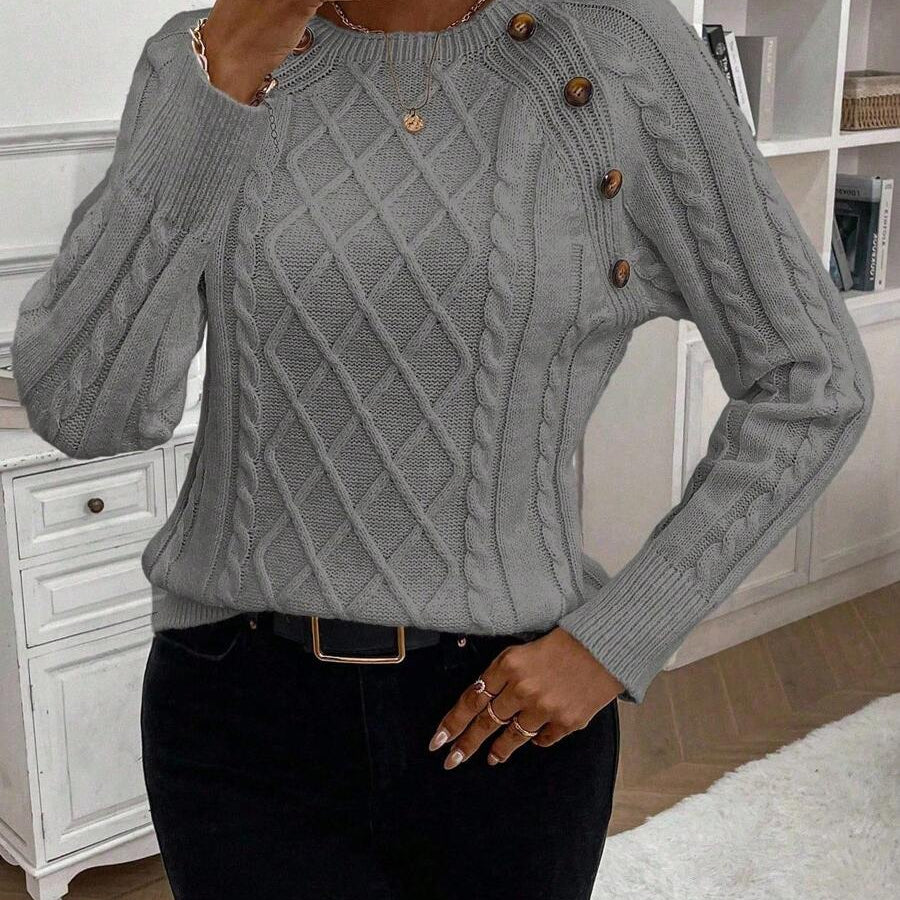 Francisca™ | Camisola de Malha com Botões - | Benedita Lisboa