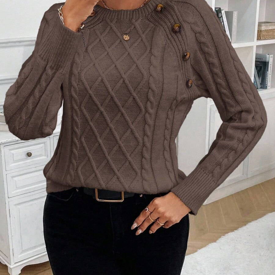 Francisca™ | Camisola de Malha com Botões - | Benedita Lisboa