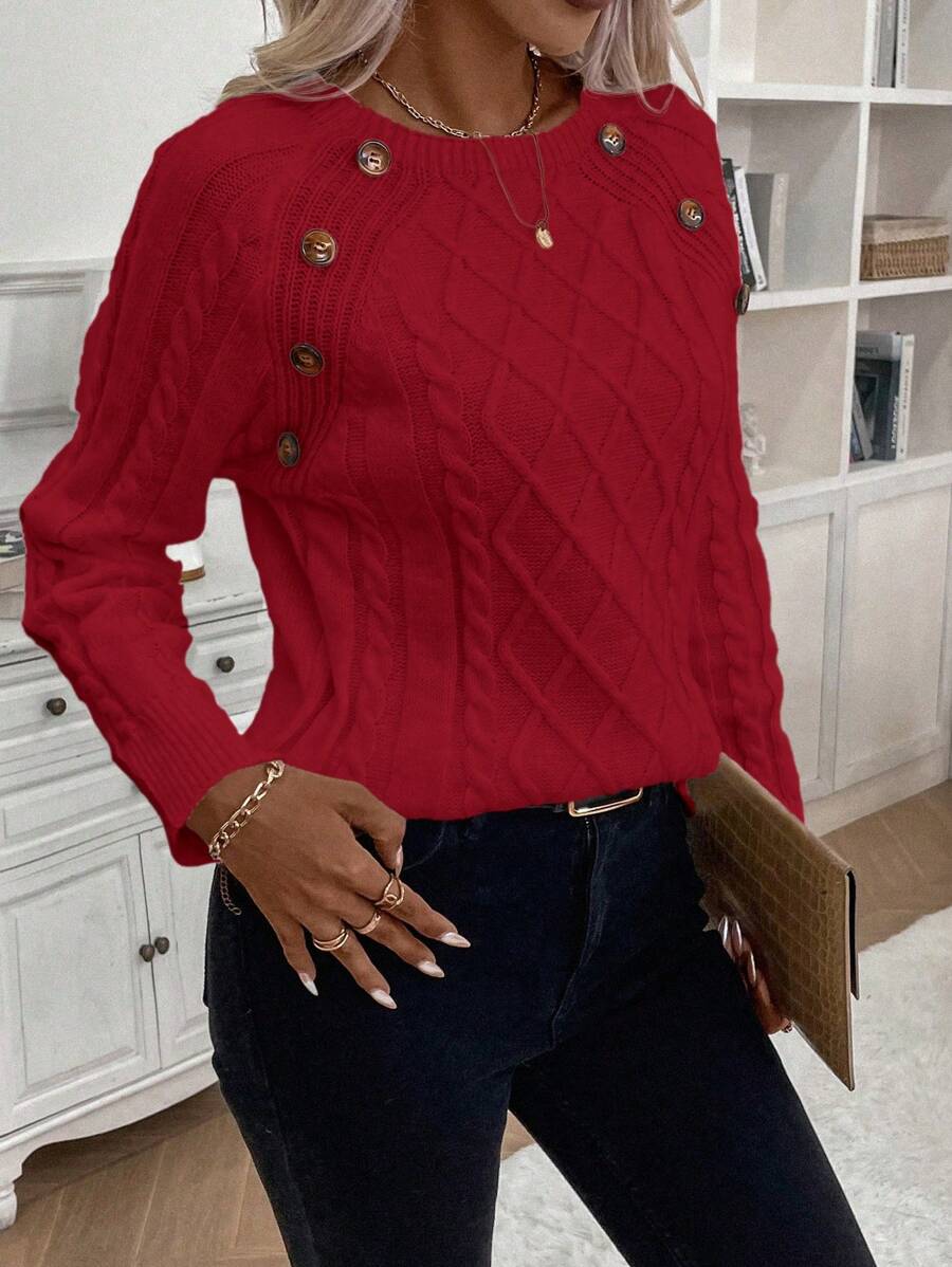 Francisca™ | Camisola de Malha com Botões - | Benedita Lisboa