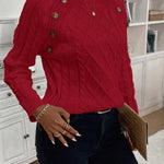 Francisca™ | Camisola de Malha com Botões - | Benedita Lisboa