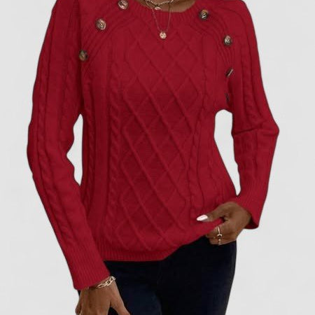 Francisca™ | Camisola de Malha com Botões - | Benedita Lisboa
