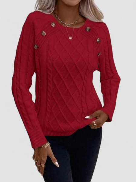 Francisca™ | Camisola de Malha com Botões - | Benedita Lisboa