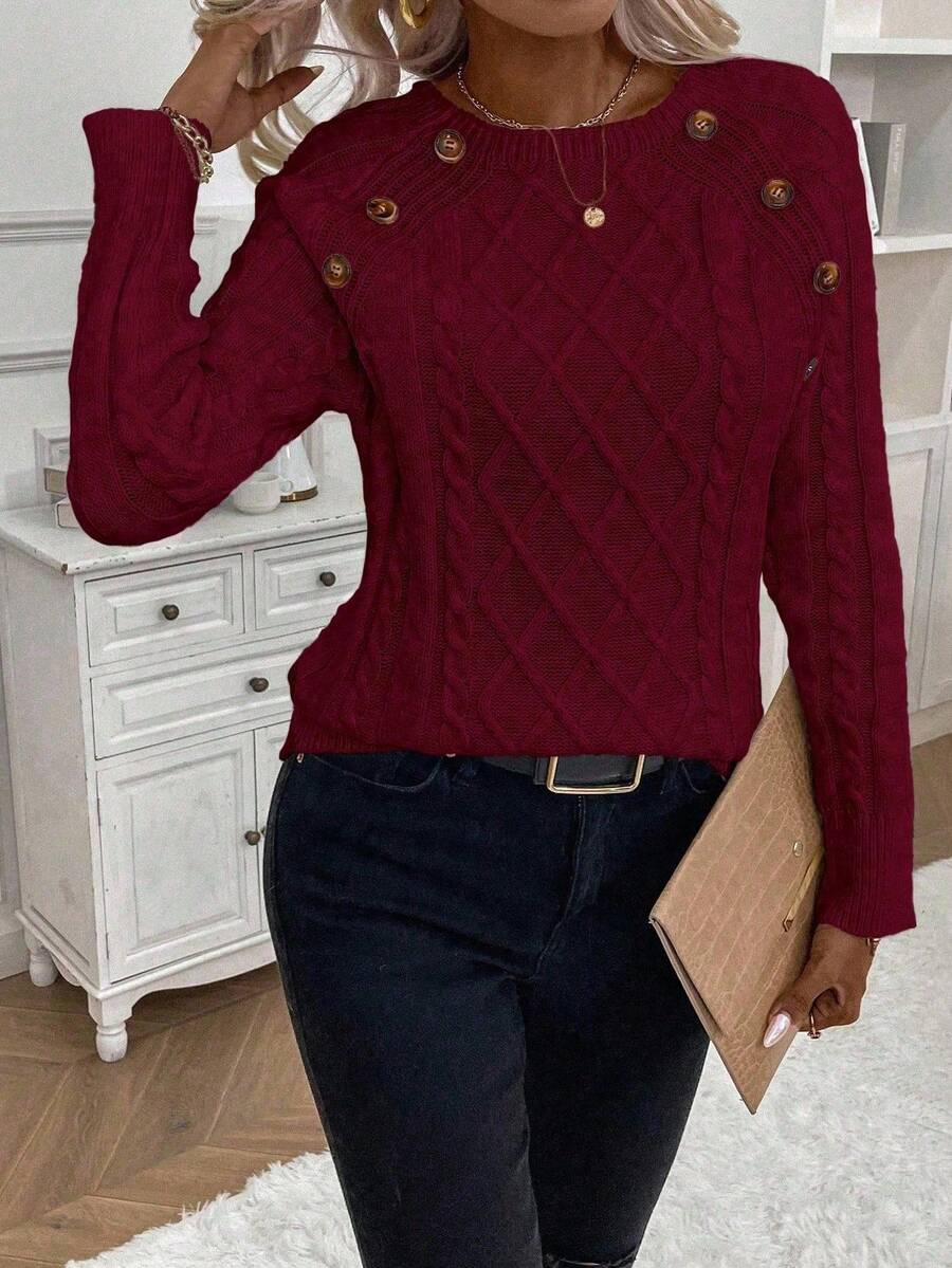 Francisca™ | Camisola de Malha com Botões - | Benedita Lisboa