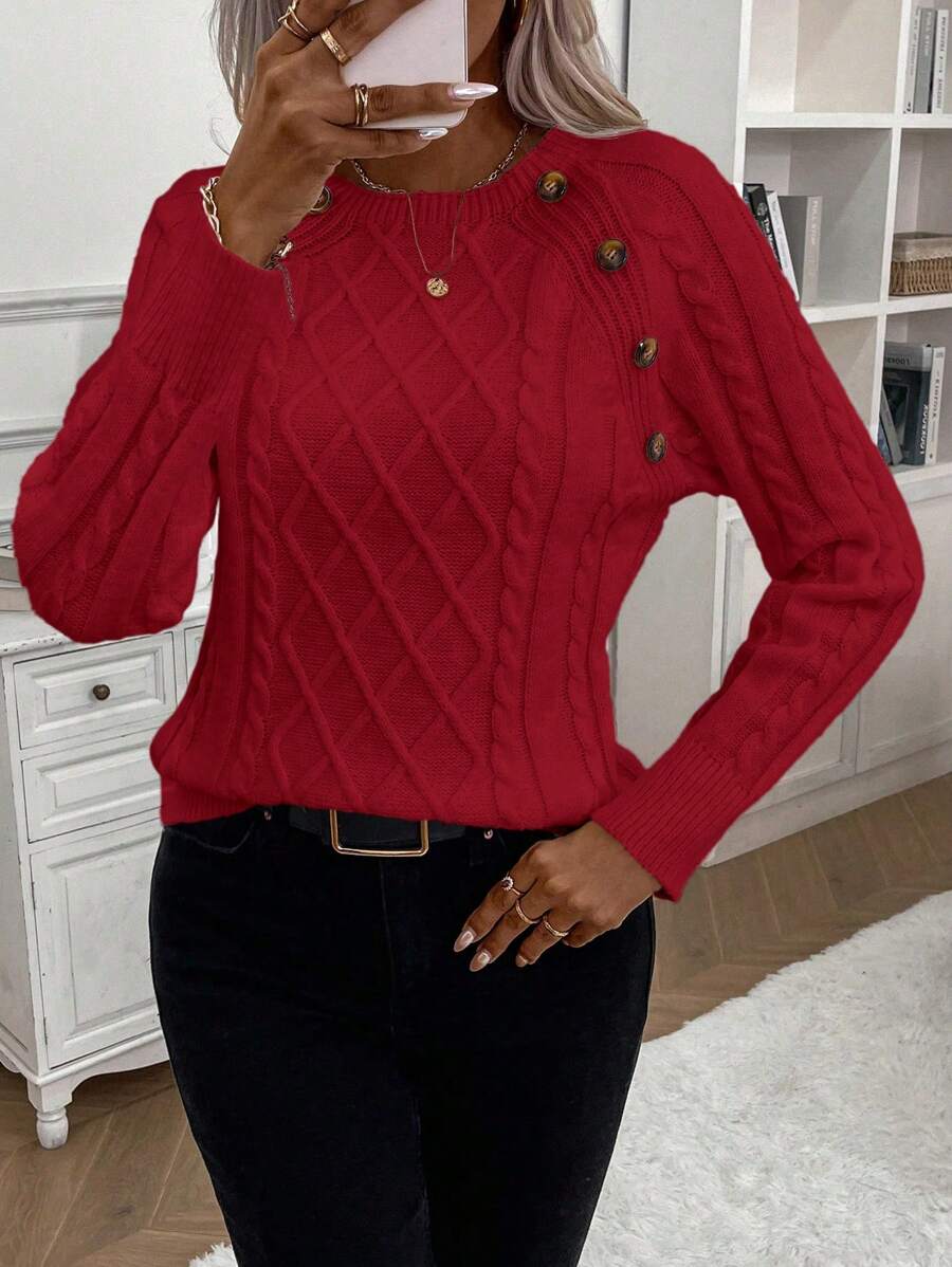 Francisca™ | Camisola de Malha com Botões - | Benedita Lisboa