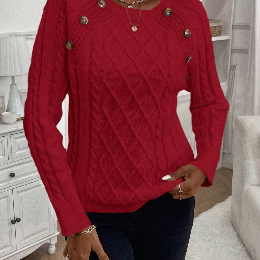 Francisca™ | Camisola de Malha com Botões - | Benedita Lisboa