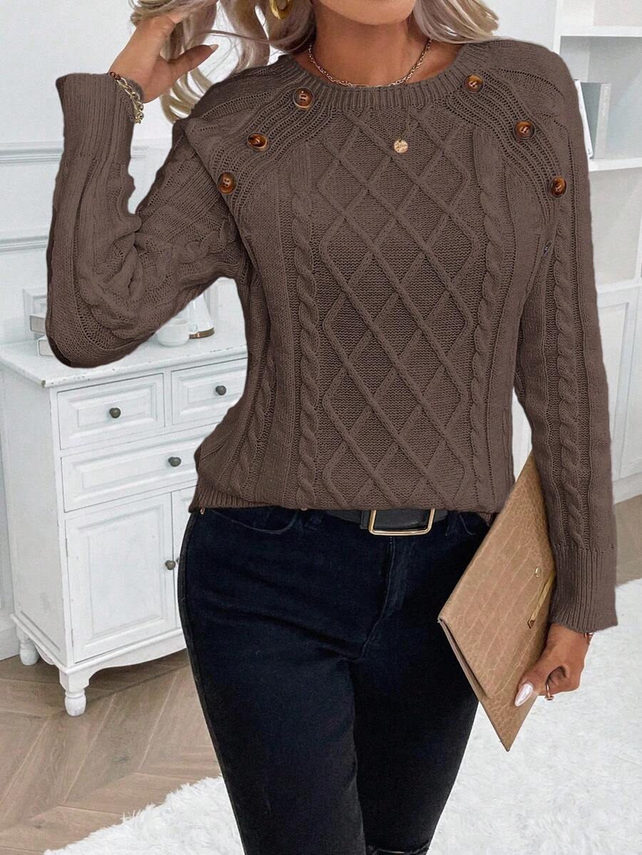 Francisca™ | Camisola de Malha com Botões - | Benedita Lisboa