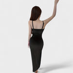 Gabriela™ | Vestido de veludo com fenda lateral - | Benedita Lisboa