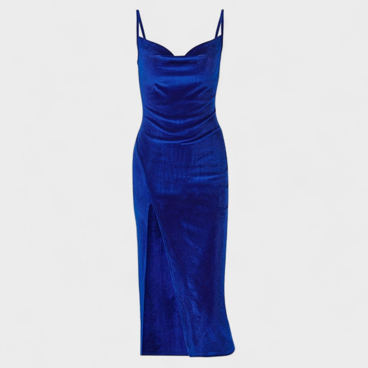 Gabriela™ | Vestido de veludo com fenda lateral - | Benedita Lisboa