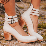 Ginevra™ | Sapatos de salto alto com tiras múltiplas e sola grossa - | Benedita Lisboa