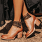 Ginevra™ | Sapatos de salto alto com tiras múltiplas e sola grossa - | Benedita Lisboa
