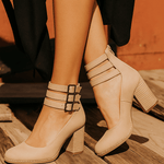 Ginevra™ | Sapatos de salto alto com tiras múltiplas e sola grossa - | Benedita Lisboa