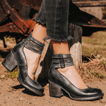 Ginevra™ | Sapatos de salto alto com tiras múltiplas e sola grossa - | Benedita Lisboa