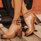 Ginevra™ | Sapatos de salto alto com tiras múltiplas e sola grossa - | Benedita Lisboa