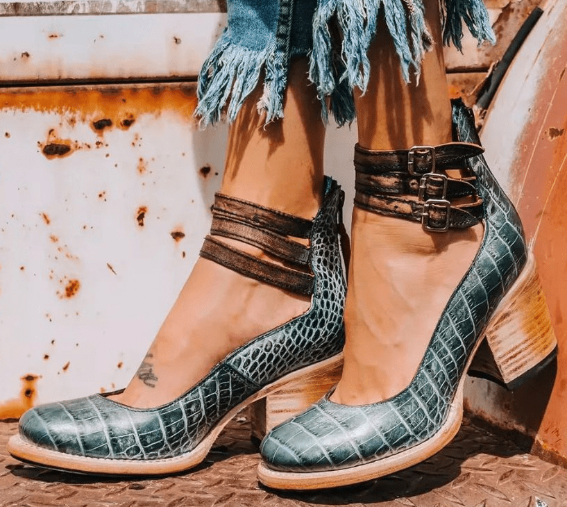 Ginevra™ | Sapatos de salto alto com tiras múltiplas e sola grossa - | Benedita Lisboa
