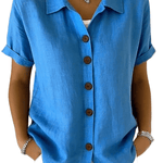 Gracie™ | Camisa Feminina de Manga Curta Relaxada - Shirts & Tops | Benedita Lisboa