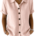 Gracie™ | Camisa Feminina de Manga Curta Relaxada - Shirts & Tops | Benedita Lisboa