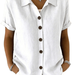 Gracie™ | Camisa Feminina de Manga Curta Relaxada - Shirts & Tops | Benedita Lisboa