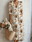 Helena™ | Vestido Boho Longo Creme com Vacas - Vestido | Benedita Lisboa