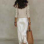 Helena™ | Vestido de Cetim e Sweater - | Benedita Lisboa