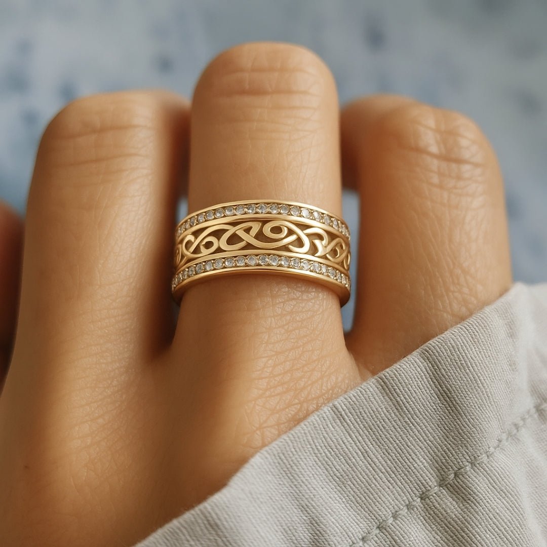 Hohloha Hellera Anel Dourado Elegante - Luxo para Eventos - | Benedita Lisboa
