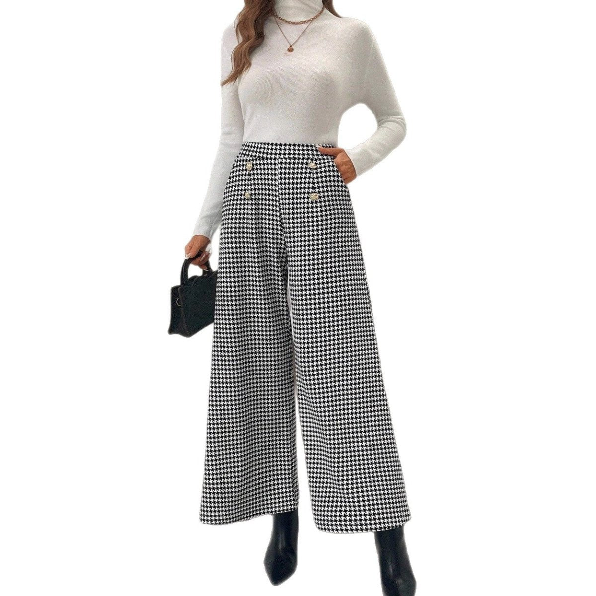 Houndstooth™ | Calças Pata de Galo Elegantes - 0 | Benedita Lisboa