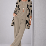 Iara™ | Conjunto de 3 Peças Toupeira com Estampado Preto - | Benedita Lisboa