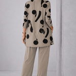 Iara™ | Conjunto de 3 Peças Toupeira com Estampado Preto - | Benedita Lisboa