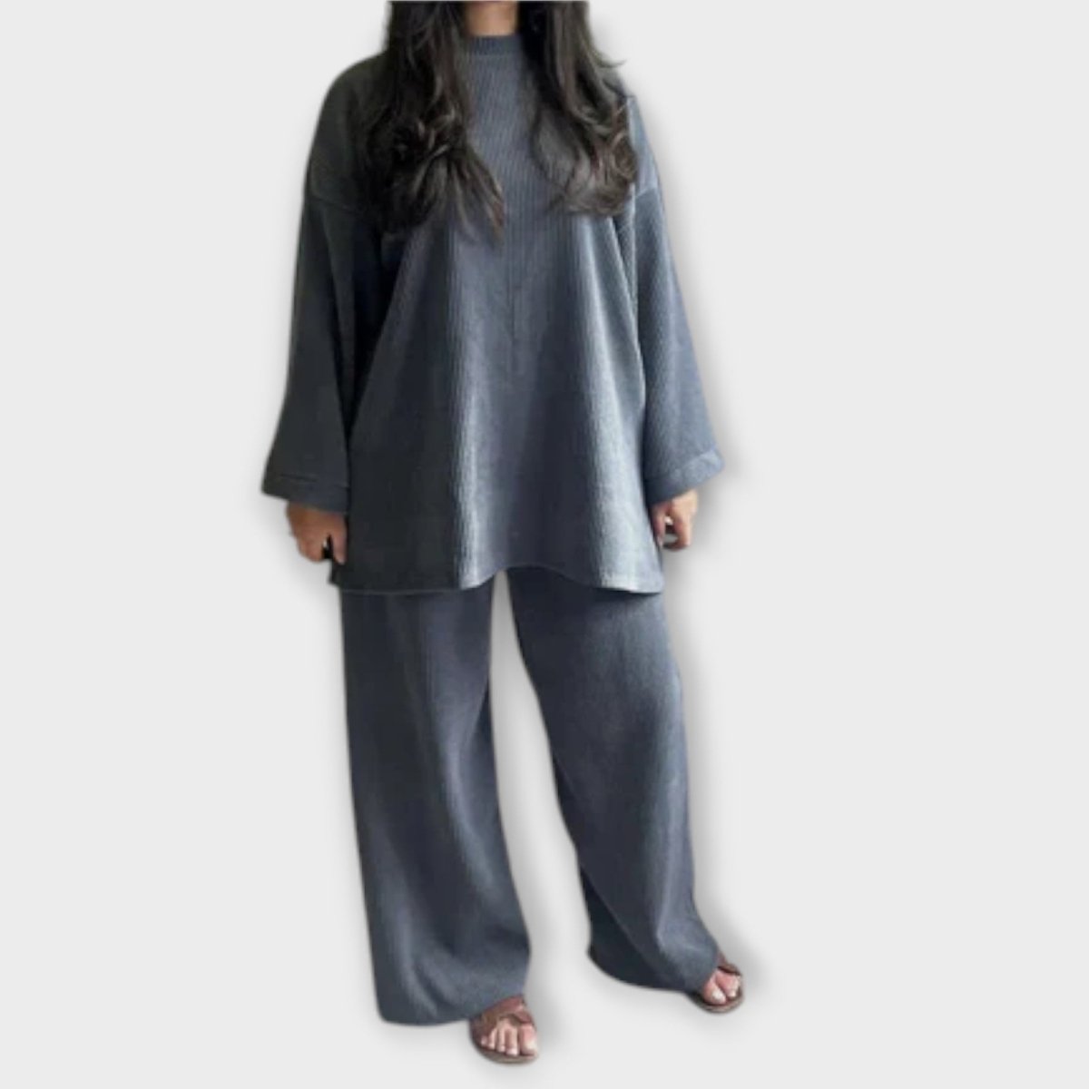 Ingrid™ | Conjunto Plus Size de Estilo Acanalado - | Benedita Lisboa