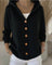 Ins Button Hooded Sweater Fashion Autumn And Winter Knitted Cardigan Casual Commuter Long Sleeve Top Women's Clothing - 0 | Benedita Lisboa
