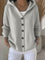Ins Button Hooded Sweater Fashion Autumn And Winter Knitted Cardigan Casual Commuter Long Sleeve Top Women's Clothing - 0 | Benedita Lisboa