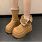 Irene™ | Botas com plataforma com fivela elegante e forro quente de pelúcia - | Benedita Lisboa