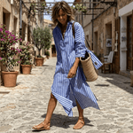Íris™ | Vestido Listrado Chic de Verão - Striped Summer Dress | Benedita Lisboa