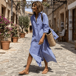 Íris™ | Vestido Listrado Chic de Verão - Striped Summer Dress | Benedita Lisboa