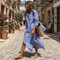 Íris™ | Vestido Listrado Chic de Verão - Striped Summer Dress | Benedita Lisboa