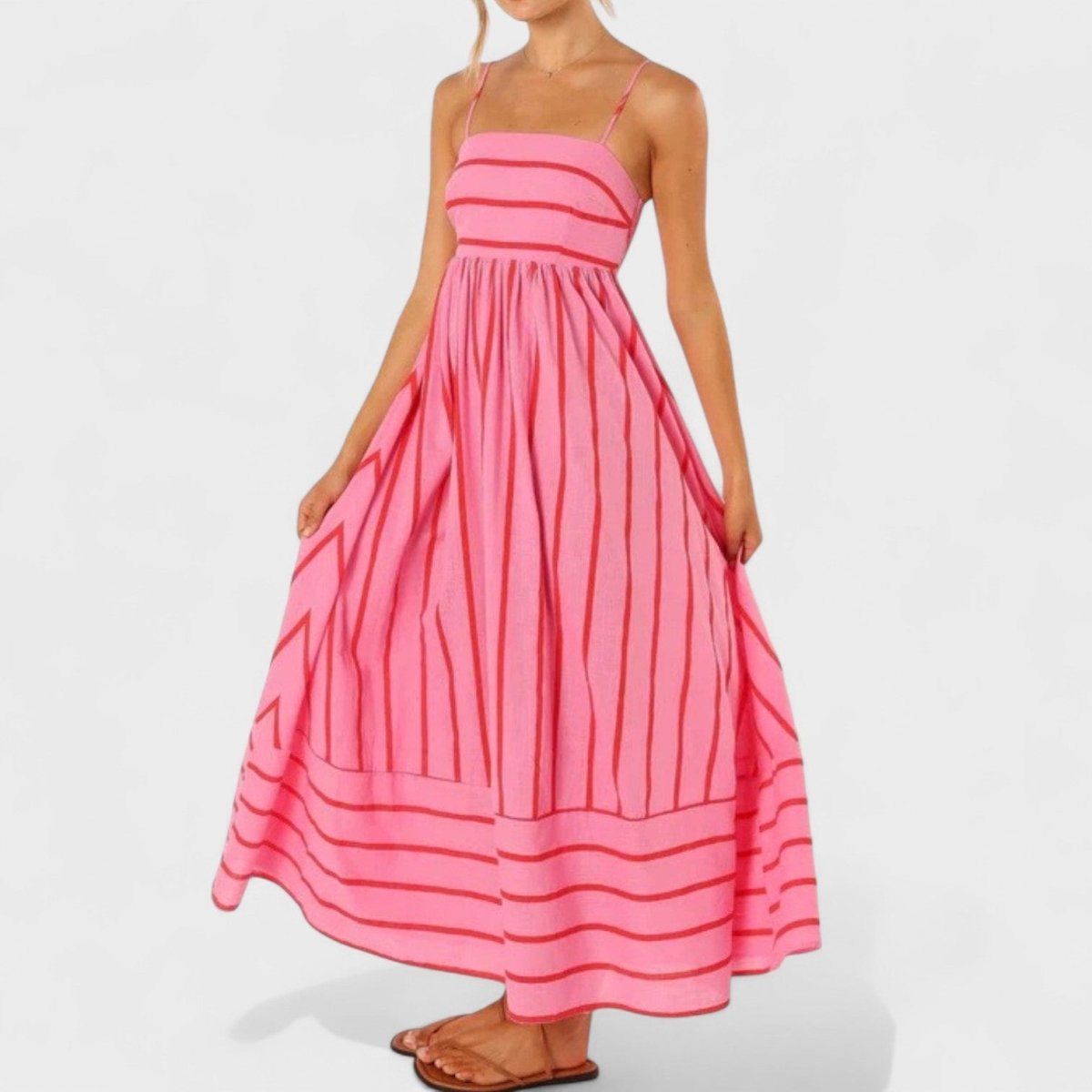 Isabel™ | Vestido comprido às riscas - | Benedita Lisboa