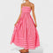 Isabel™ | Vestido comprido às riscas - | Benedita Lisboa