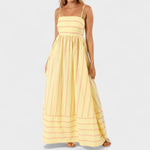 Isabel™ | Vestido comprido às riscas - | Benedita Lisboa