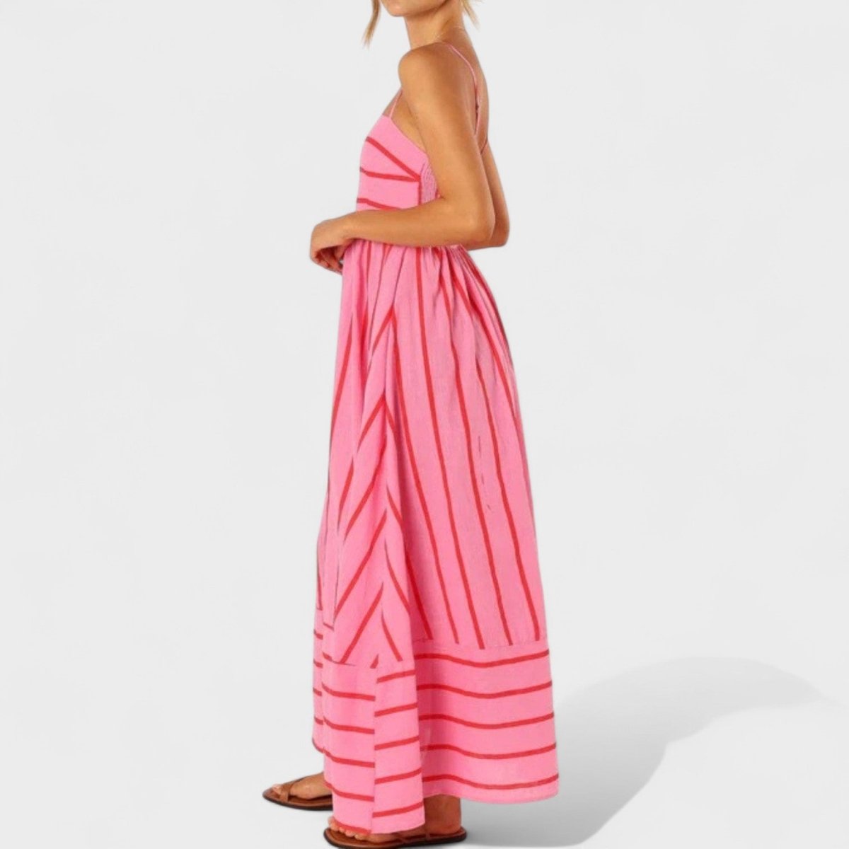 Isabel™ | Vestido comprido às riscas - | Benedita Lisboa