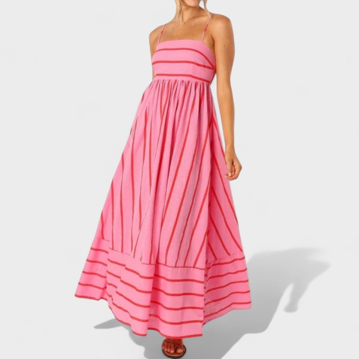 Isabel™ | Vestido comprido às riscas - | Benedita Lisboa