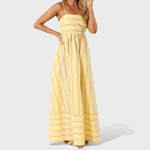 Isabel™ | Vestido comprido às riscas - | Benedita Lisboa