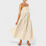 Isabel™ | Vestido comprido às riscas - | Benedita Lisboa
