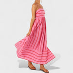 Isabel™ | Vestido comprido às riscas - | Benedita Lisboa
