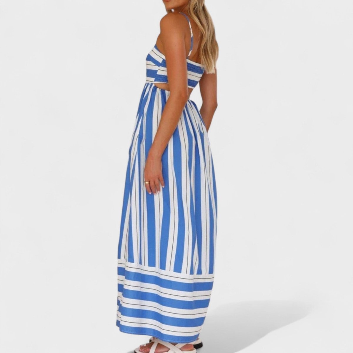 Isabel™ | Vestido comprido às riscas - | Benedita Lisboa