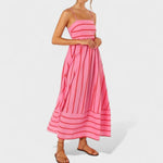 Isabel™ | Vestido comprido às riscas - | Benedita Lisboa