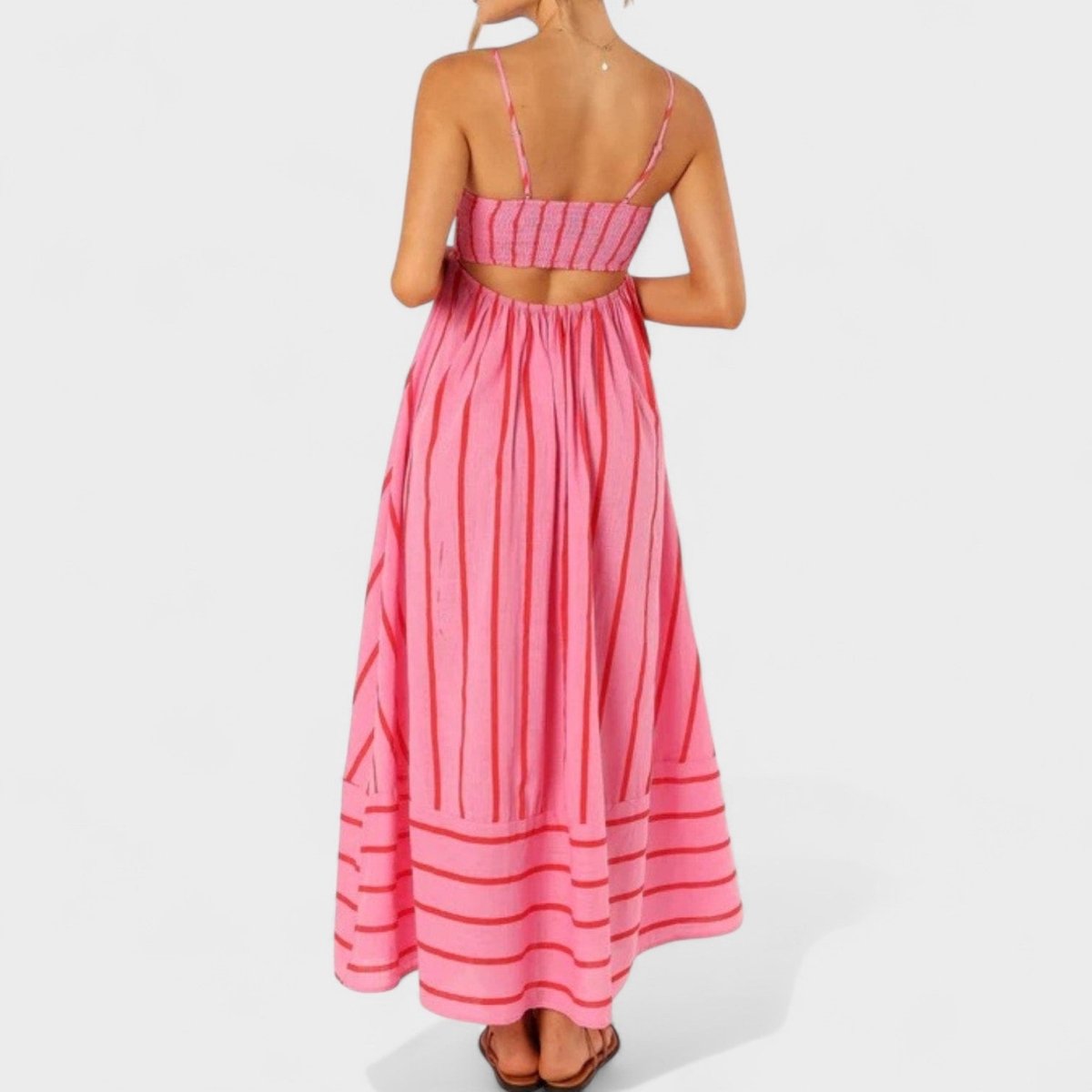 Isabel™ | Vestido comprido às riscas - | Benedita Lisboa