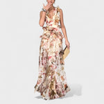 Isabela™ | Vestido comprido com folhos florais - | Benedita Lisboa