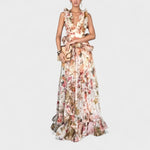 Isabela™ | Vestido comprido com folhos florais - | Benedita Lisboa