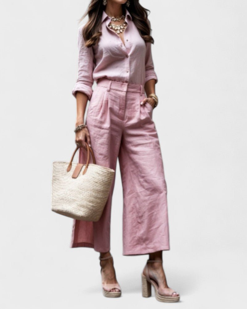 Isadora™ | Look Casual Chic em Rosa Suave - | Benedita Lisboa