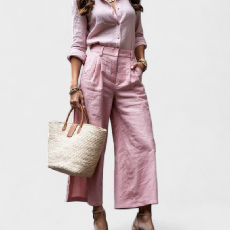 Isadora™ | Look Casual Chic em Rosa Suave - | Benedita Lisboa