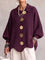 Isadora™ | Oversized Collared Cardigan With Large Metal Buttons - | Benedita Lisboa